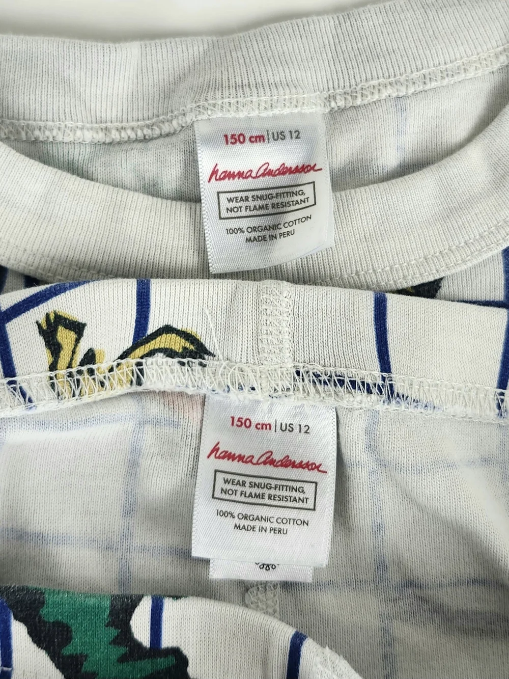 Hanna Andersson Pajama Set with Red Green Blue Yellow Dinosaurs